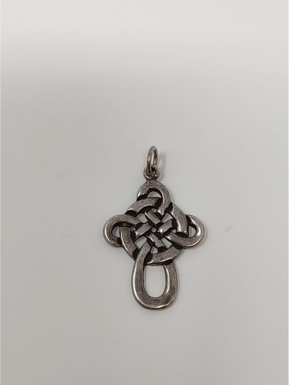 Sterling Silver Celtic Knot Cross Pendant 925 Antiqued